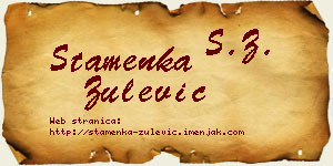 Stamenka Zulević vizit kartica